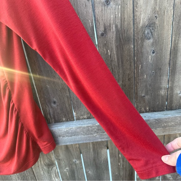 Royal Robbin’s Essential Tencel Cowl Neck Long Sleeve Tee Shirt Brick Re… - Picture 5 of 9